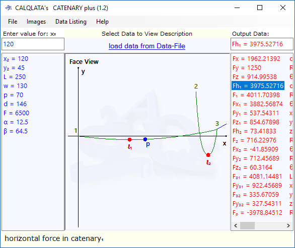 catenary load calculator - catenary tension formula